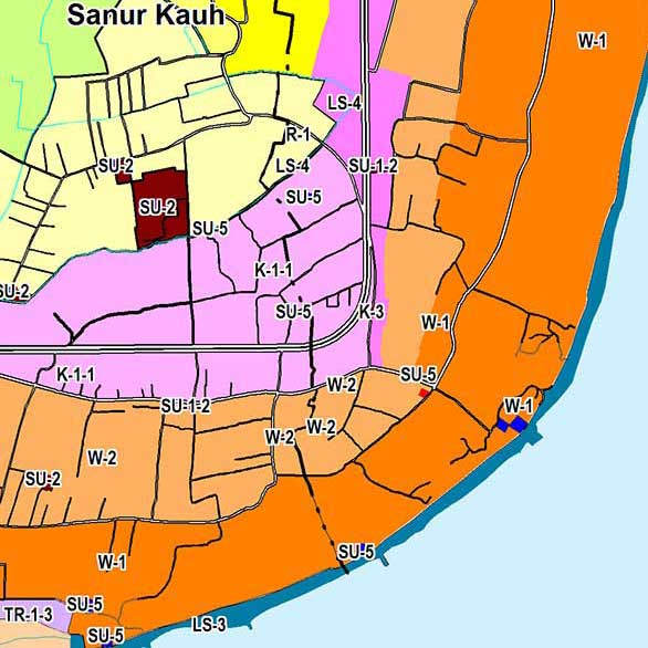 Sanur land zone map